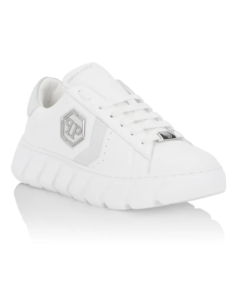 Philipp Plein Lo-Top Turnschuhe Hexagon Weiß