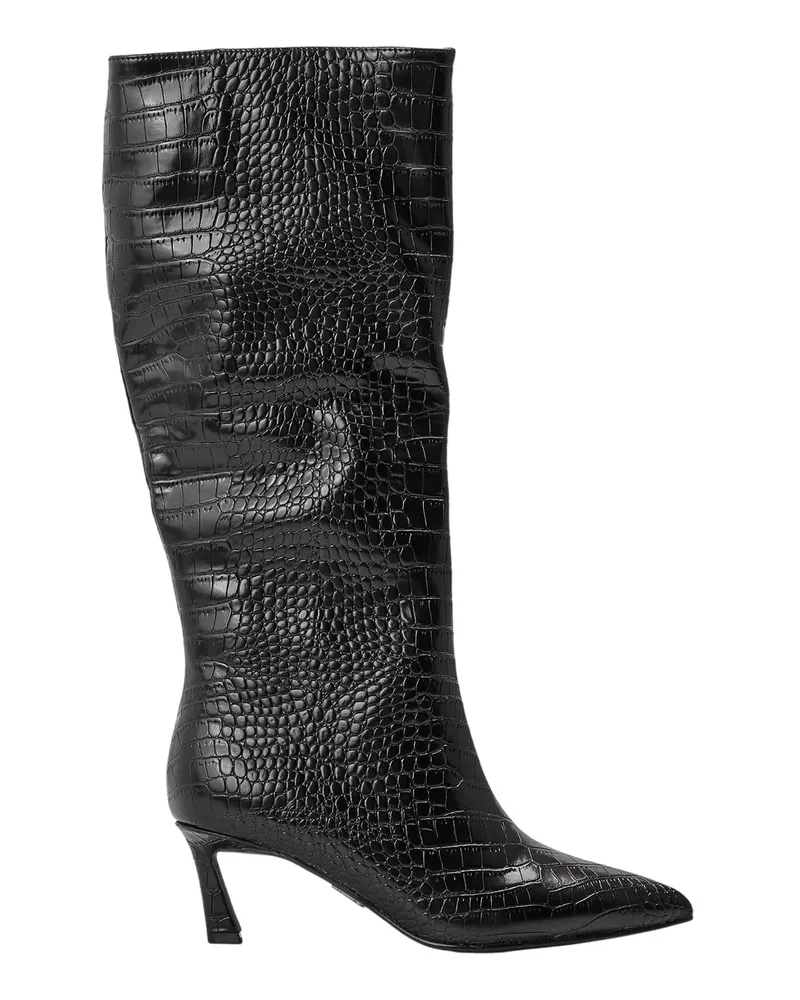 Steve Madden Lavan" Kniehohe Stiefel für Damen, Leder, Flare Absatz (Schwarz Schwarz