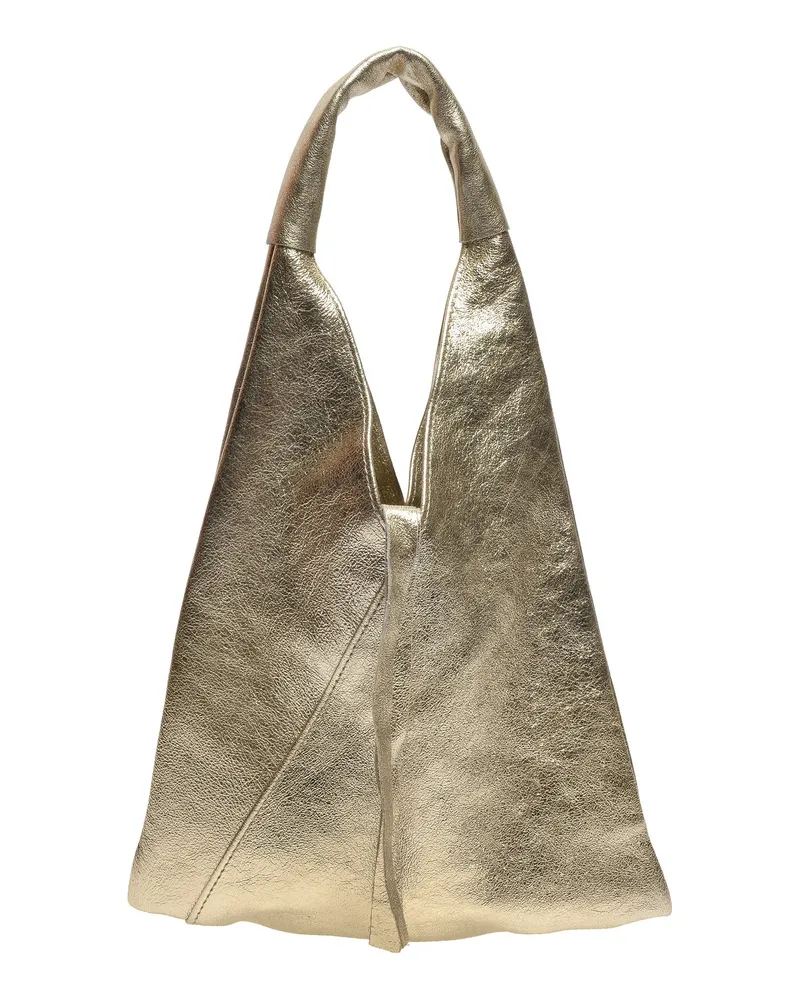 Anna Luchini Gold Rindsledertasche Gold