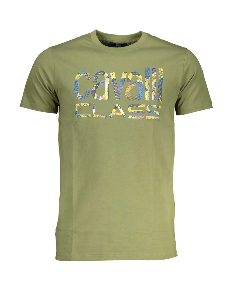 Roberto Cavalli Verde Baumwoll Herren T-Shirt Grün