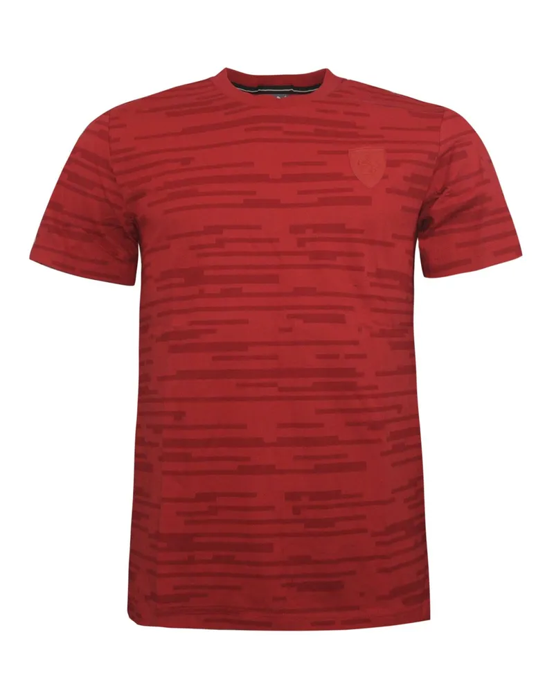 Puma SF Ferrari Allover Tee Herren Kurzarm Casual Top T-Shirt Red 570680 02 Rot