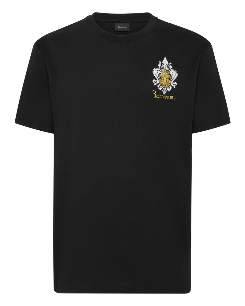 Billionaire T-Shirt mit Rundhals und Fleur‑de‑Lis-Logo - Schwarz Schwarz