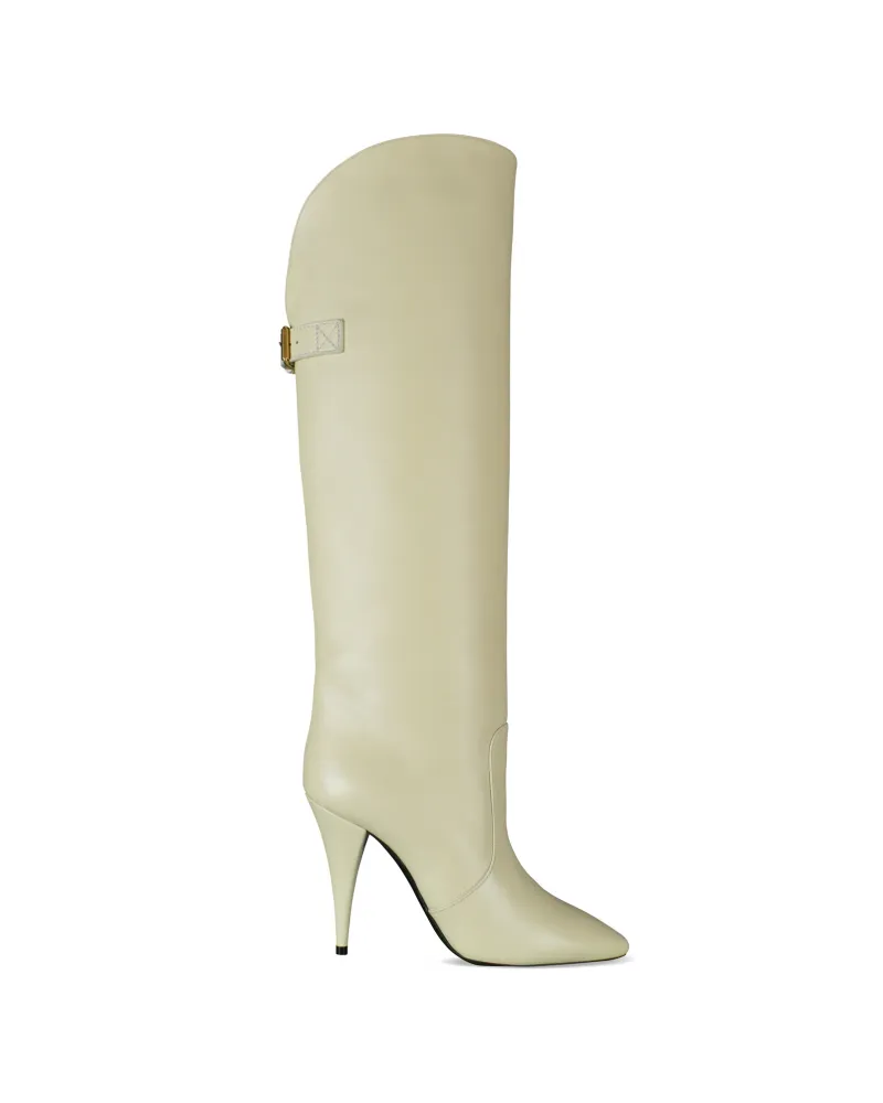Saint Laurent Stiefel Harper Beige Nude
