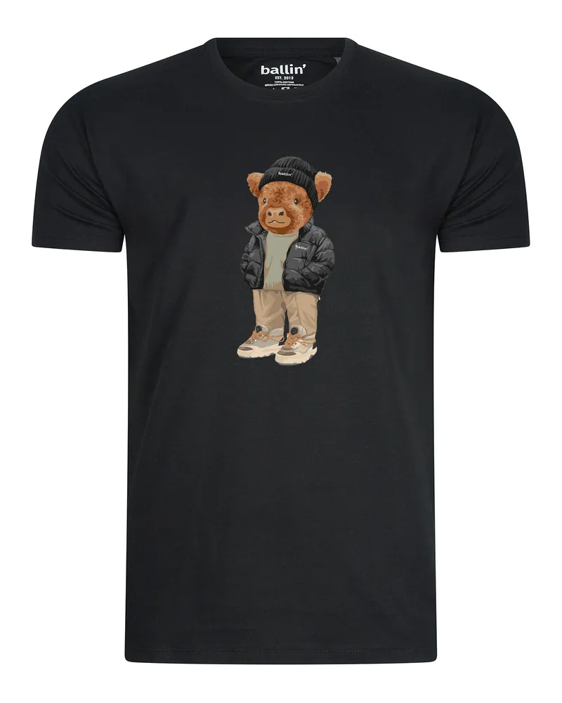 Ballin Herren-T-Shirt von der Marke  Est. 2013. Diese Hemden von Ballin Est. 2013 sind aus 100% Baumwolle gefertigt und haben eine normale Passform. Die weiche Baumwolle sorgt für hohen Tragekomfort.  Marke: Ballin Est. 2013Modellname: Cool Cow TeeKategorie: Herren-T-ShirtMaterialien: BaumwolleFarbe: schwarz Schwarz