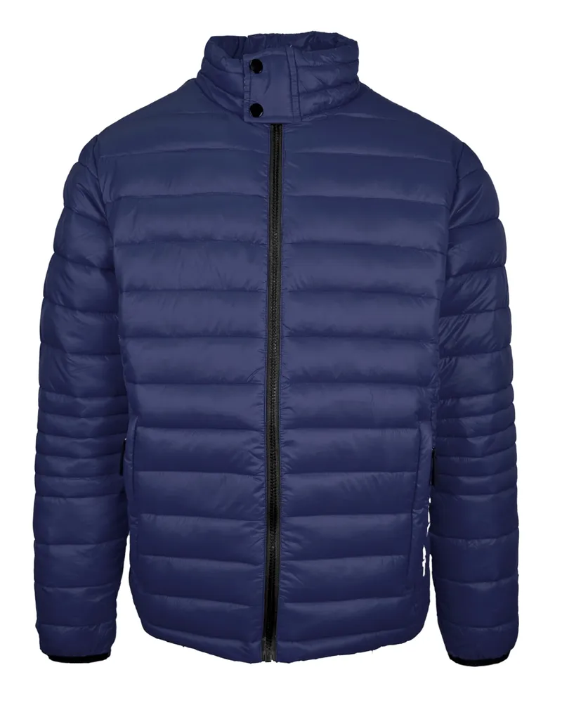 Philipp Plein Einfache Gepolsterte Marineblaue Jacke Blau