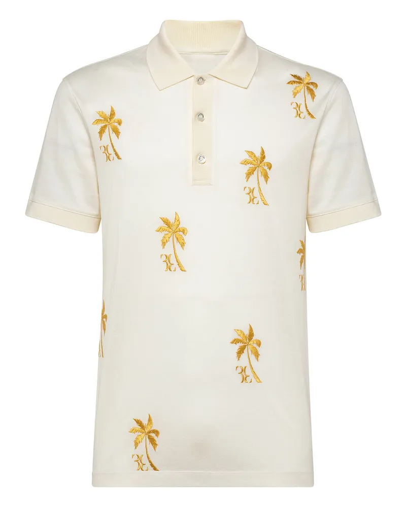 Billionaire Poloshirt Palms Weiß