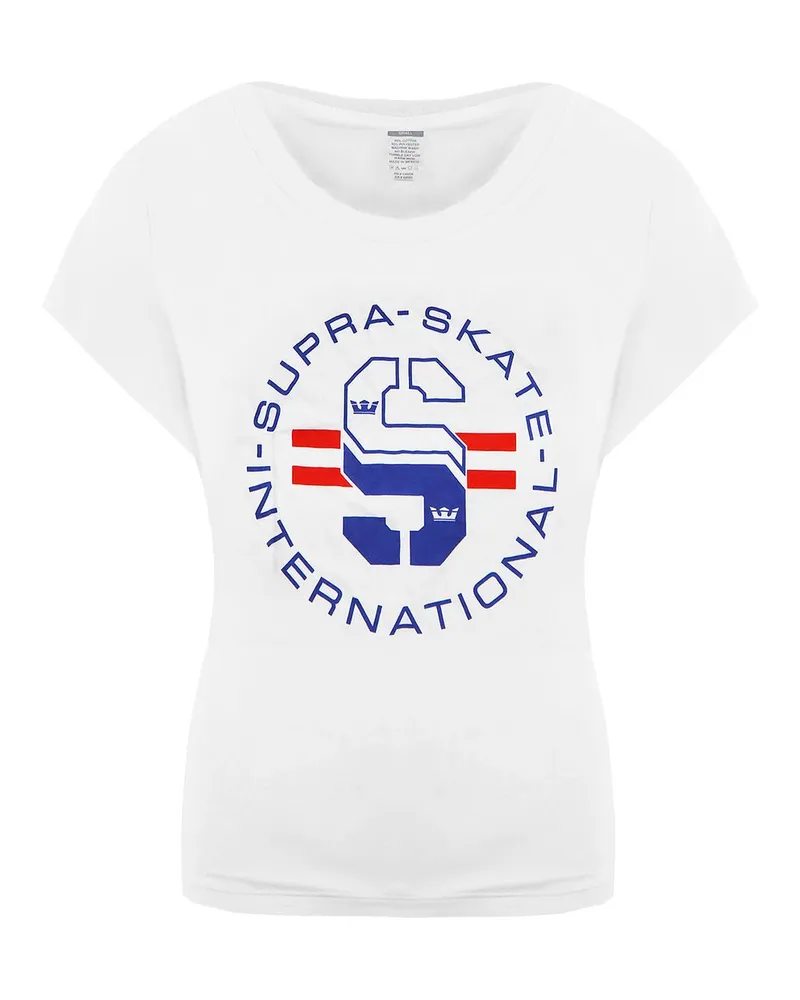 Supra Footwear Kurzarm runden Hals weißer Herren Skate T-Shirt 192233 166 Weiß