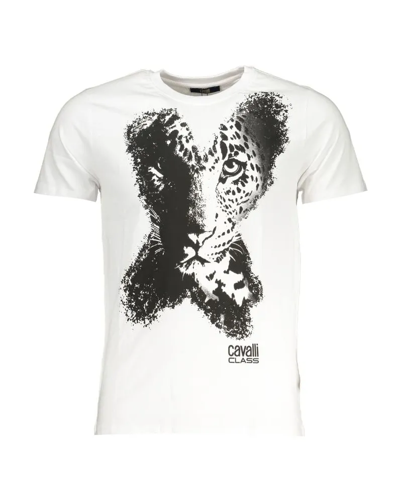 Roberto Cavalli Weißes Baumwoll-T-Shirt für Herren Weiß
