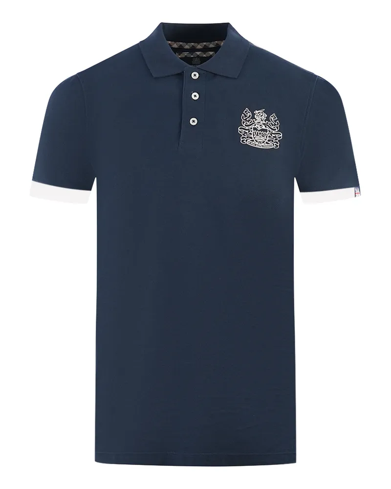 Aquascutum Branded Kragen Marineblau Poloshirt Blau