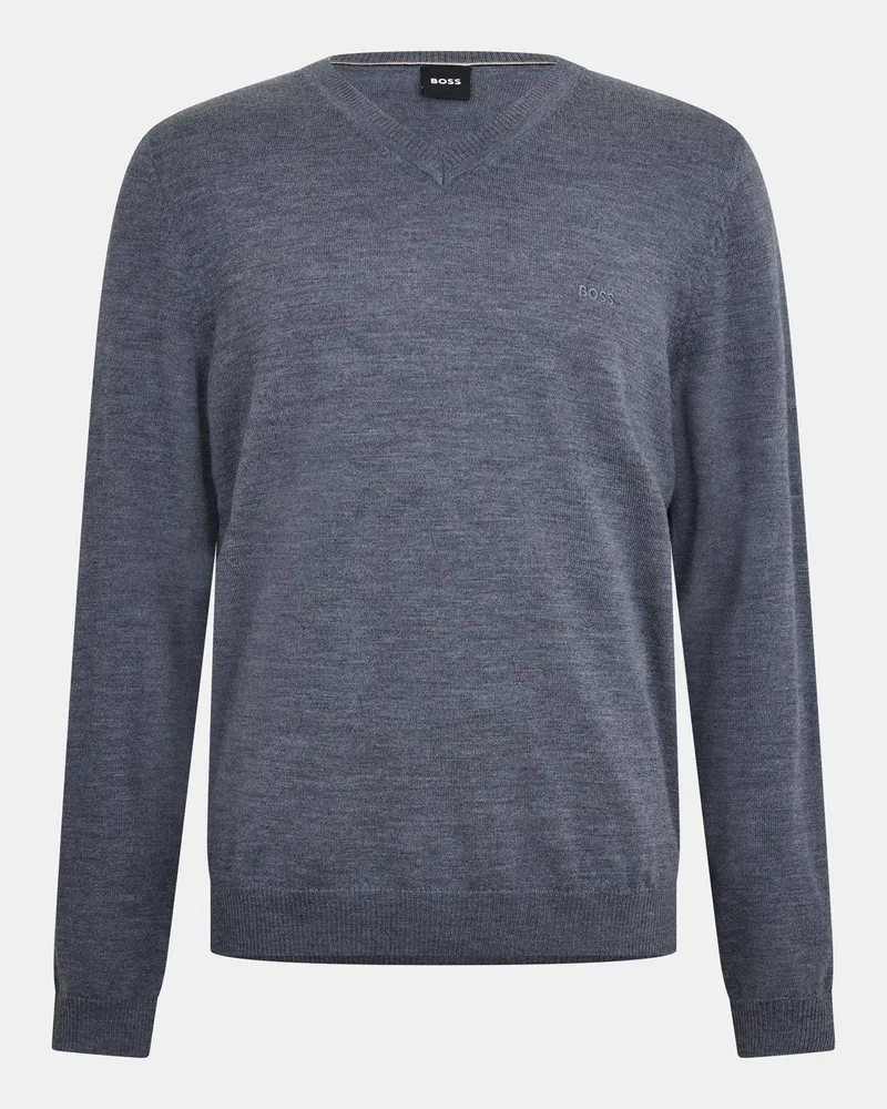 HUGO BOSS Batisse" Pullover Top V-Ausschnitt für Herren (Mittelgrau Grau
