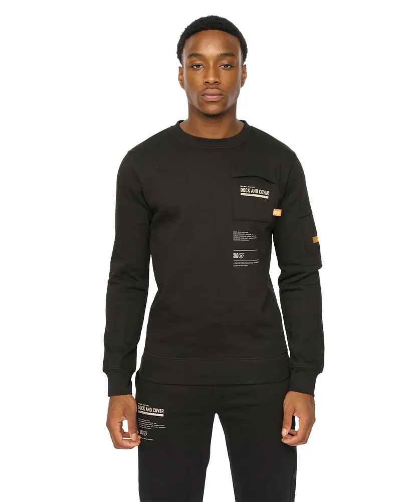 Duck and Cover Applewood" Sweatshirt für Herren (Schwarz Schwarz
