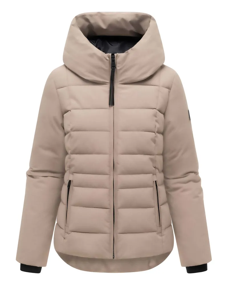 NAVAHOO Damen Steppjacke Stepptänzchen mit Kapuze Grau