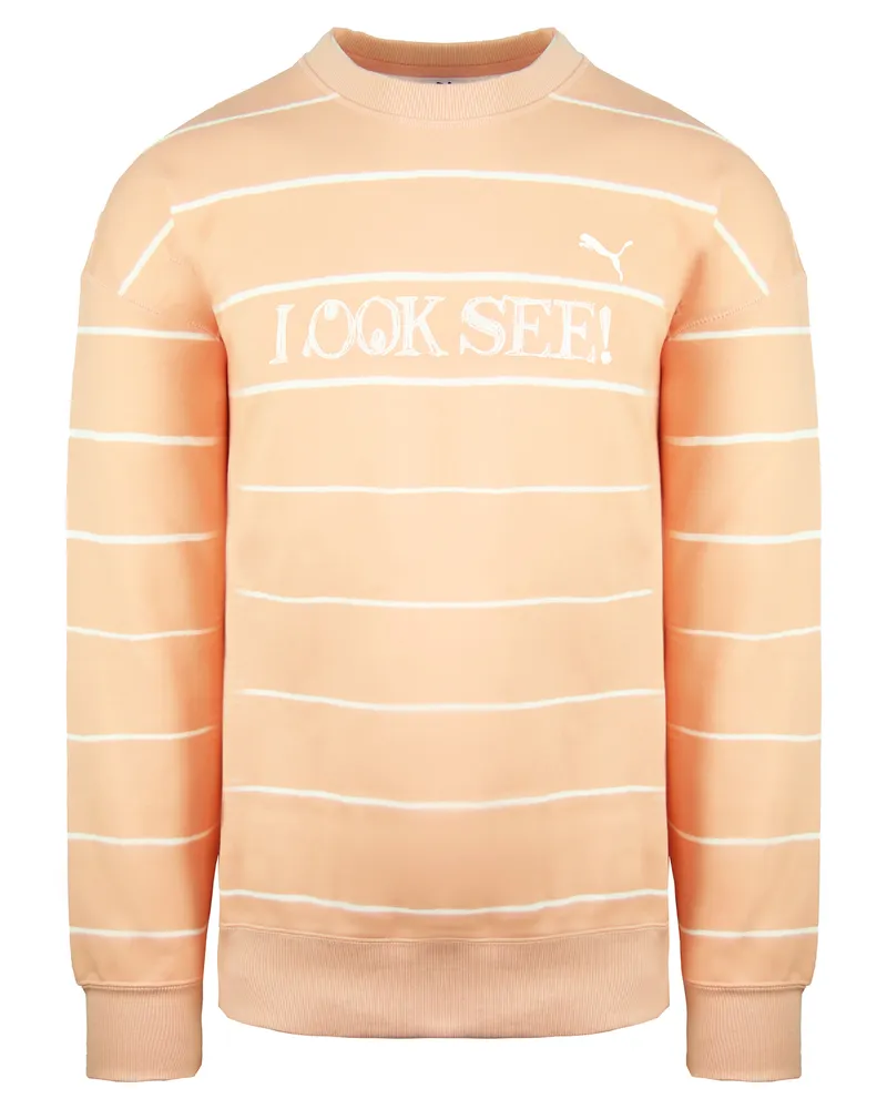 Puma x Michael Lau Long Sleeve Crew Neck Peach Herren Grafik Sweatshirt 530359 26 Weiß