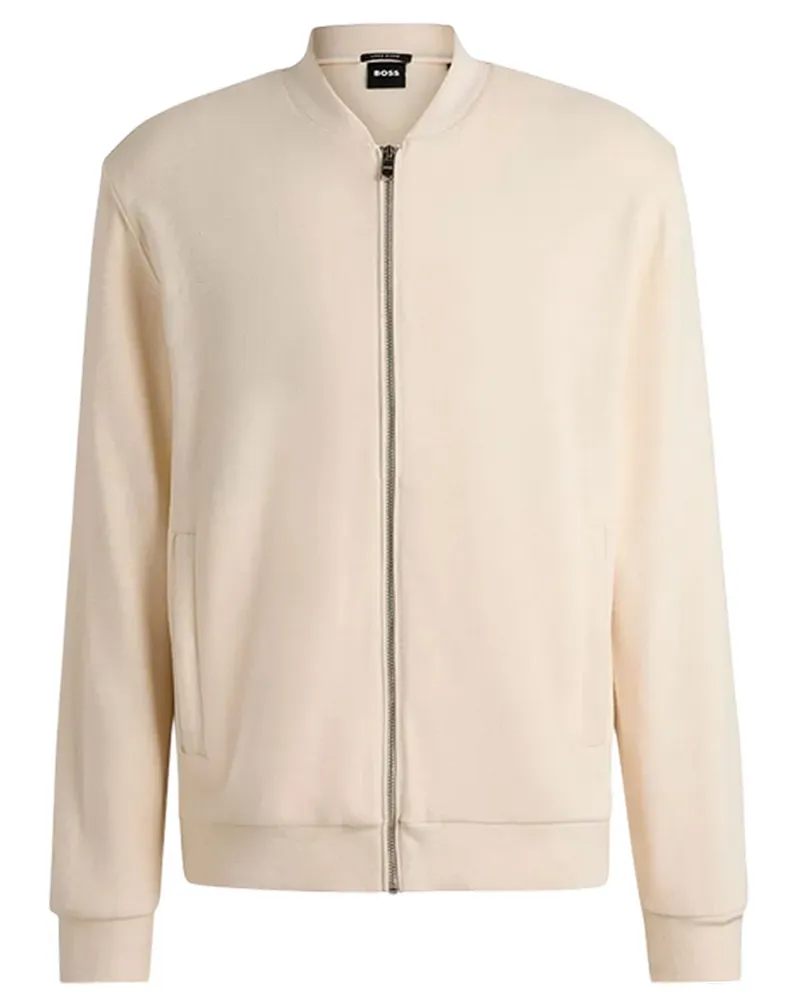HUGO BOSS Bomberjacke für Herren, Vordertasche (Weiß Weiß