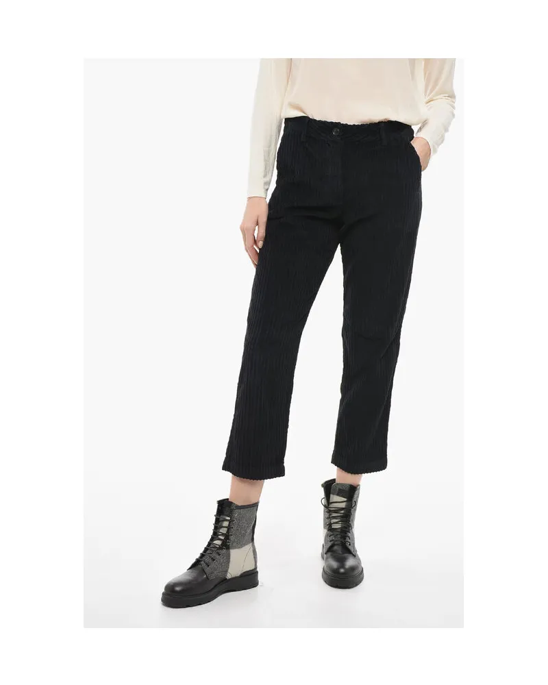 Woolrich Cropped-Feincordhose mit Tapered Fit - Schwarz Schwarz