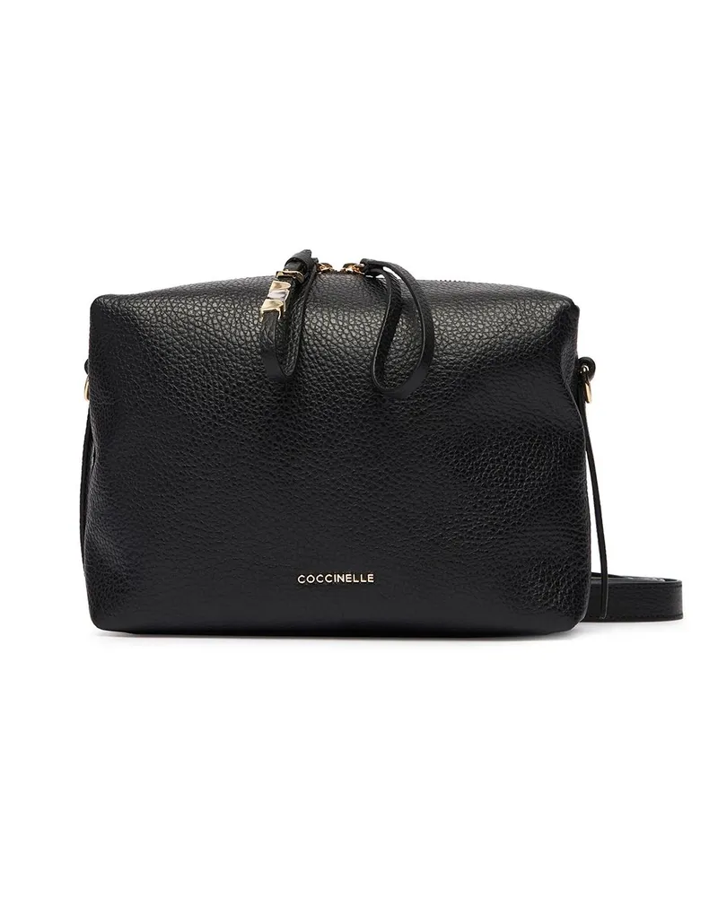 Coccinelle Nory Handtasche aus genarbtem Leder Schwarz