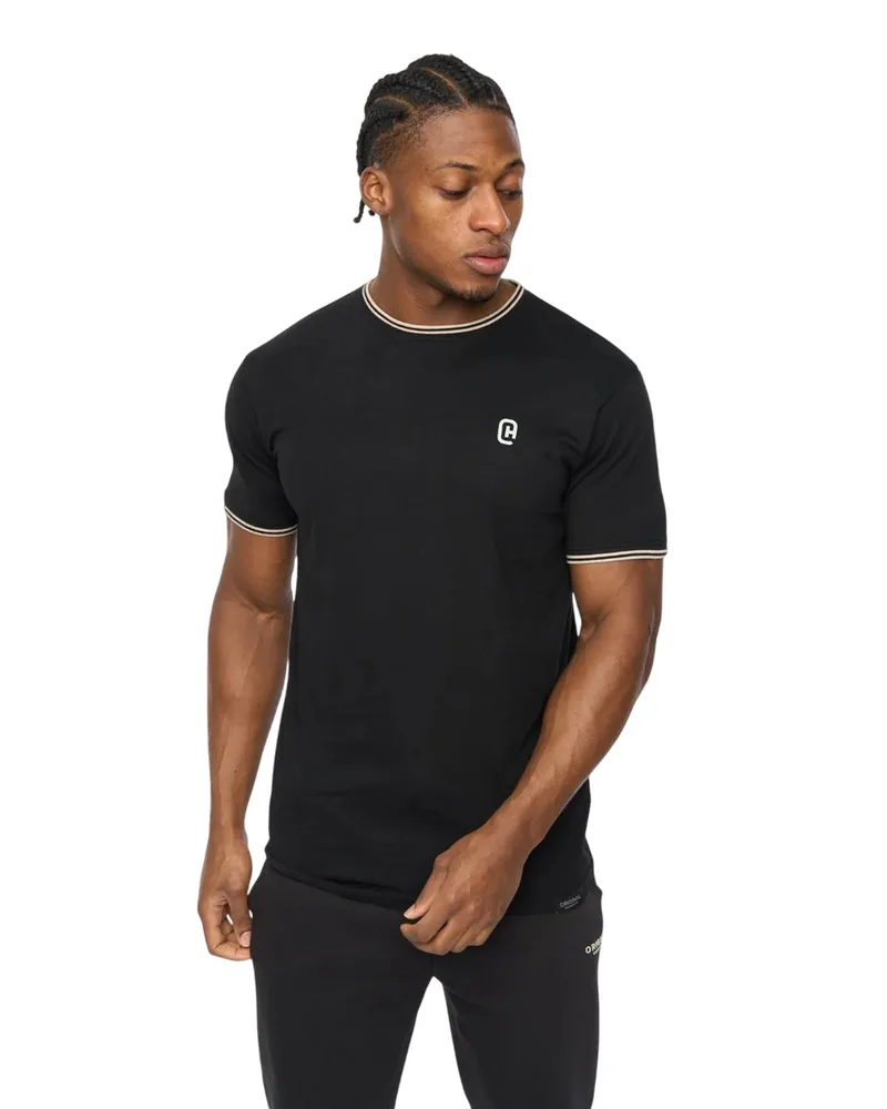 CrossHatch Preece" T-Shirt für Herren (Schwarz Schwarz