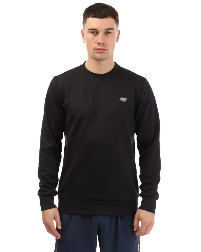 New Balance Sweatshirt für Herren, Rundhalsausschnitt, Athletisch (Schwarz Schwarz