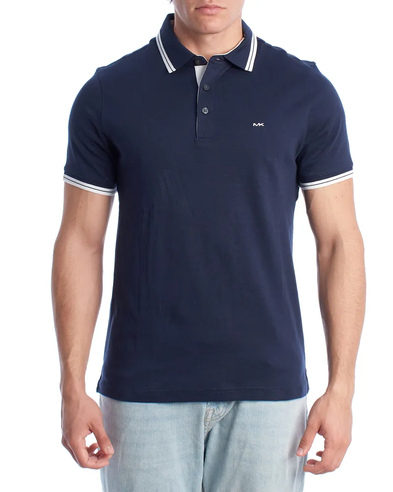 Michael Kors Kurzärmeliges Herren-Poloshirt aus Baumwolle OF15FY220B Blau