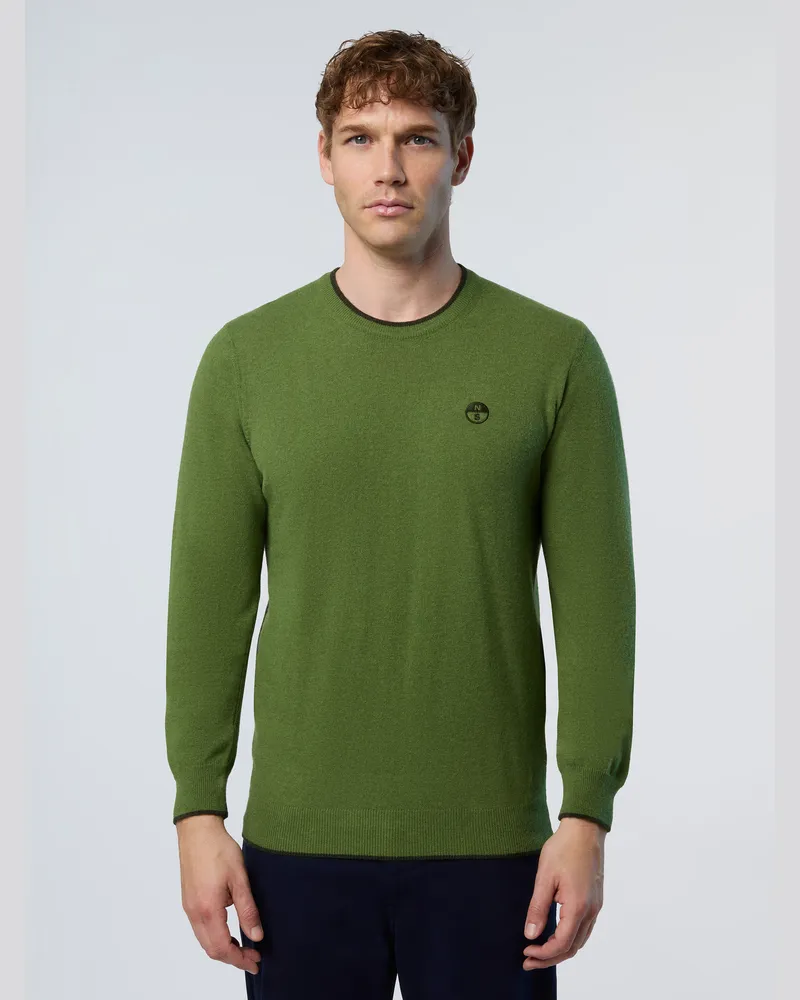 North Sails Pullover Rundhalsausschnitt mit gesticktem Logo Grün
