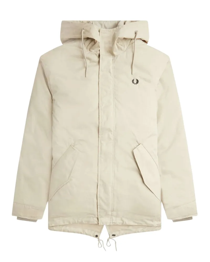 Fred Perry Kurze, Wattierte Parkajacke „light Oyster Beige