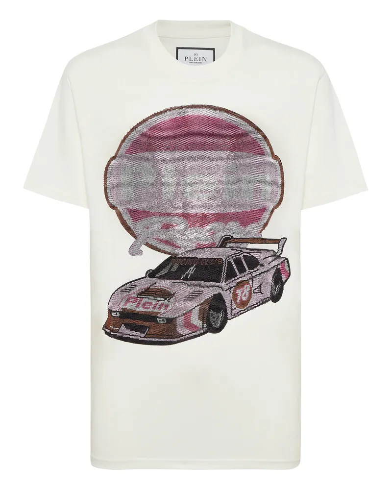 Philipp Plein T-Shirt Racing Creme