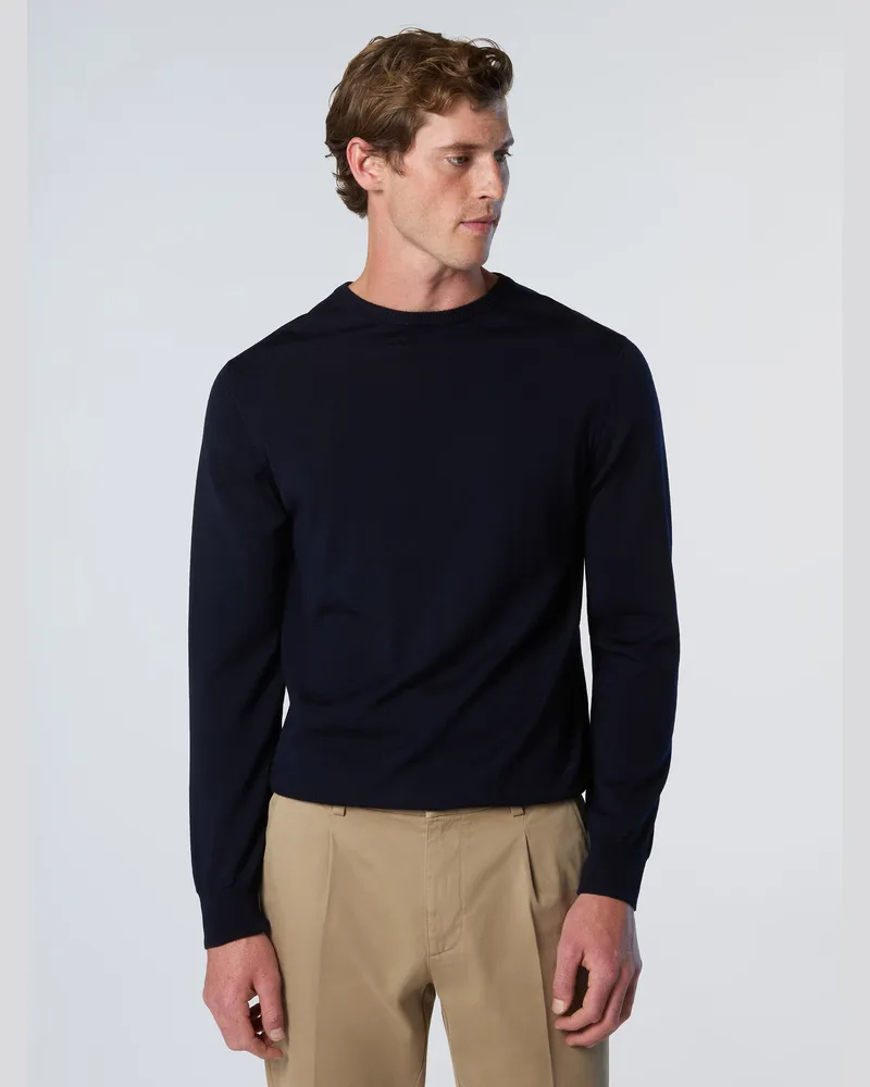 North Sails Pullover Rundhalsausschnitt aus Merinowolle Marineblau