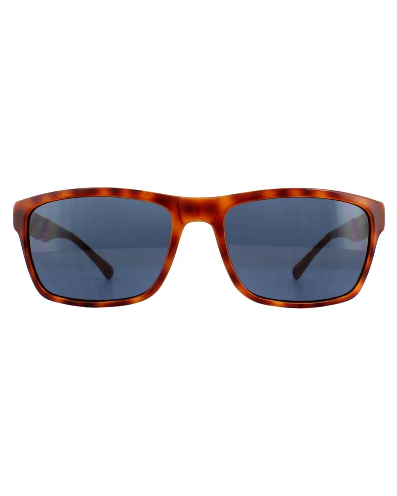 Guess Rectangle Mens Honey Tortoise Blue Sonnenbrille Braun