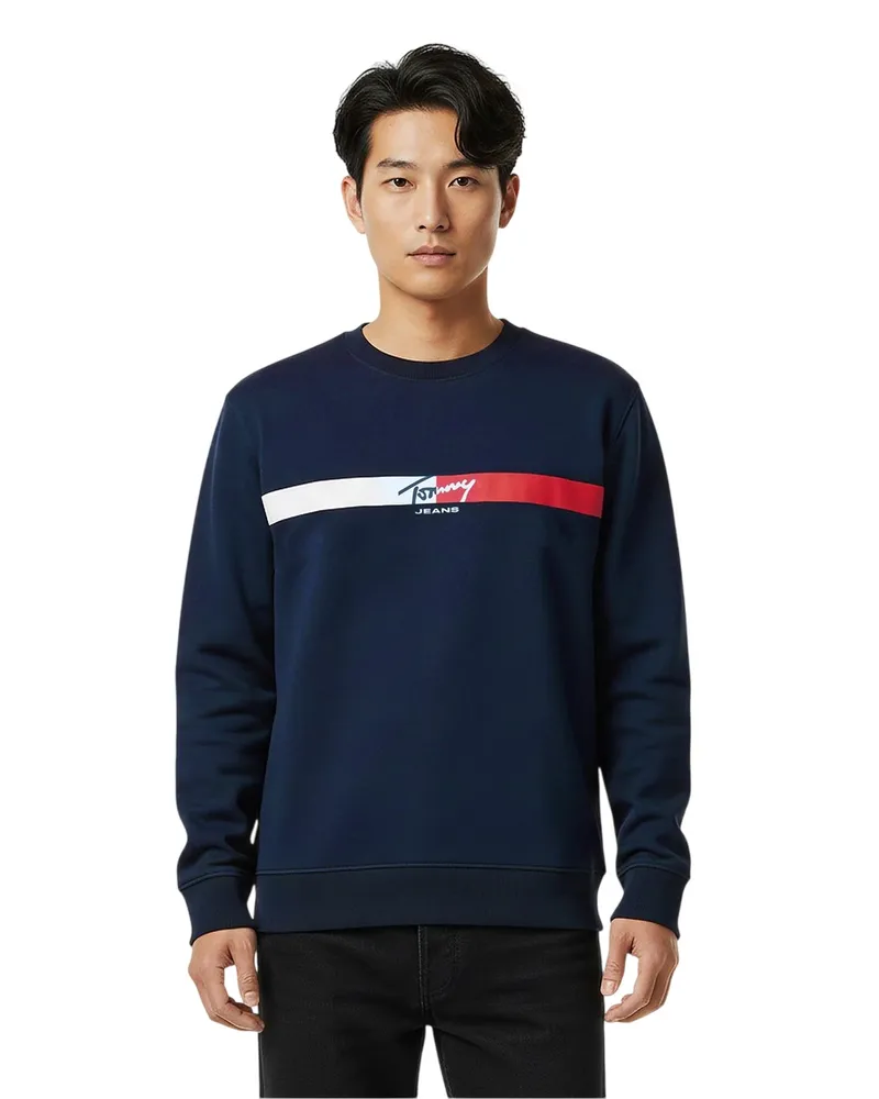 Tommy Hilfiger Sweatshirt für Herren/Damen Unisex, Regulär (Nachtmarine Marineblau