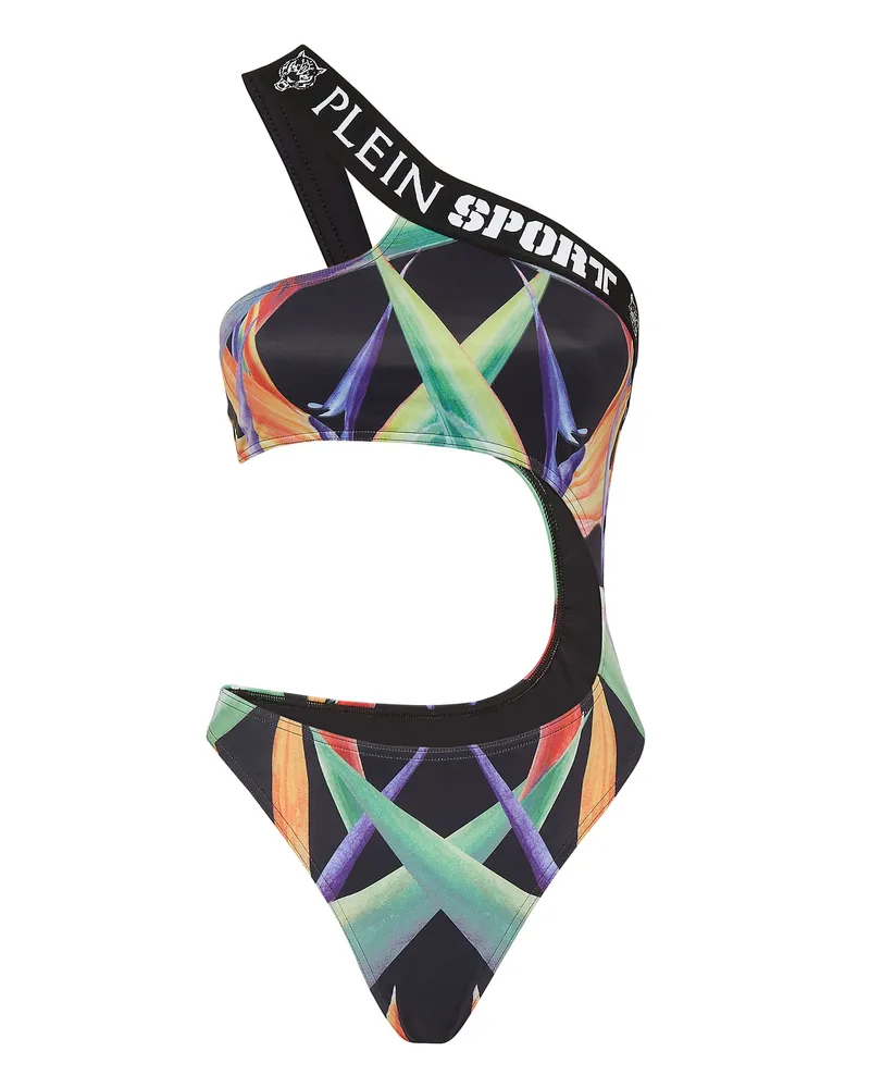 Philipp Plein Monokini Flowers Schwarz