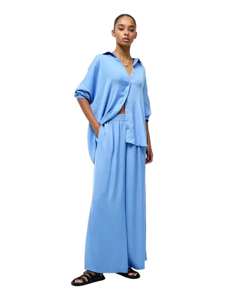 French Connection Damasco" Hemd für Damen, Überschnittene Schulter (Kornblumenblau Blassblau