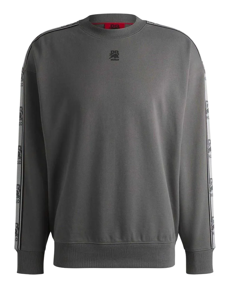 HUGO BOSS Red Label" Sweatshirt für Herren, Streifen mit Logo, Baumwolle (Grau Grau