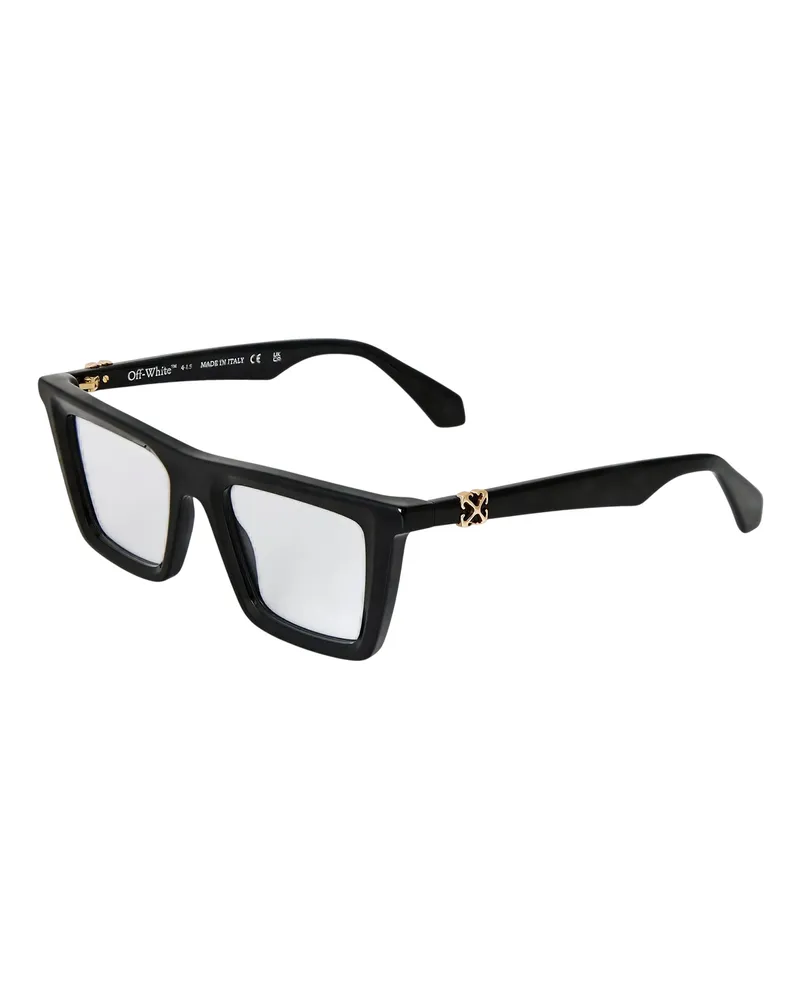 OFF-WHITE Off White - "Style 7s" Rechteckig-Sonnenbrille für Herren (Schwarz Schwarz