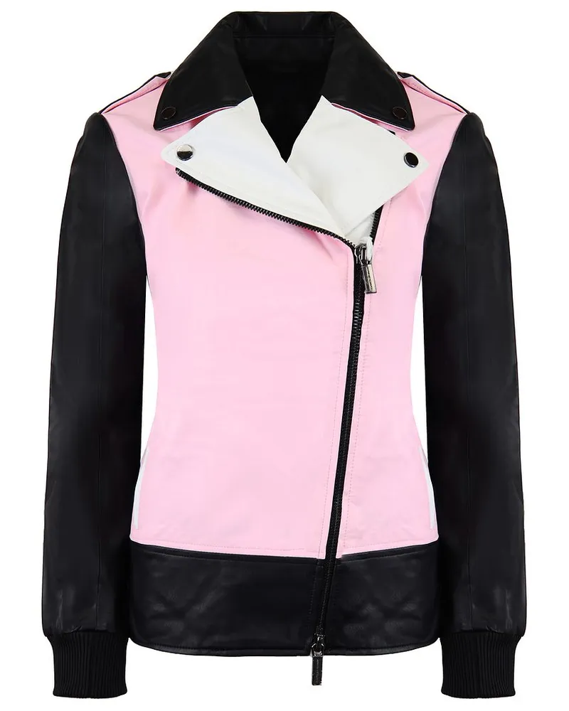 Giorgio Armani Exchange Leder Womens Black/Pink Jacke Schwarz