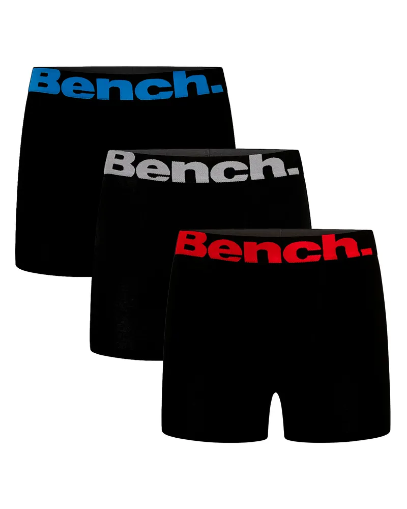 Bench 3er-Pack Herren Baumwoll-Boxershorts - Macron Kollektion Schwarz
