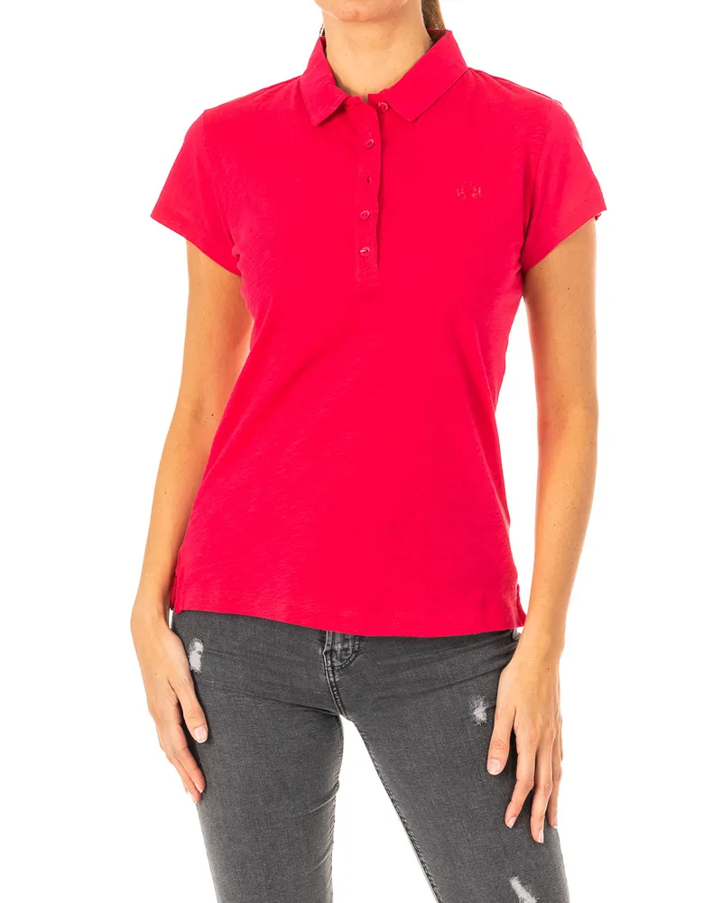 La Martina Kurzärmeliges Damen-Poloshirt mit Reverskragen LWP601 Rot