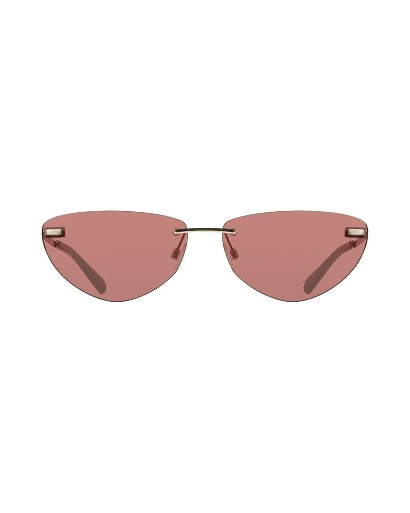 Calvin Klein Mandelfarbene Sonnenbrille im randlosen Design Hellrosa