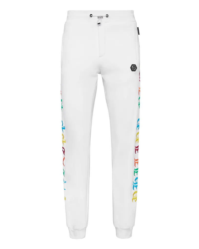 Philipp Plein Jogginghose Gothic Plein Weiß