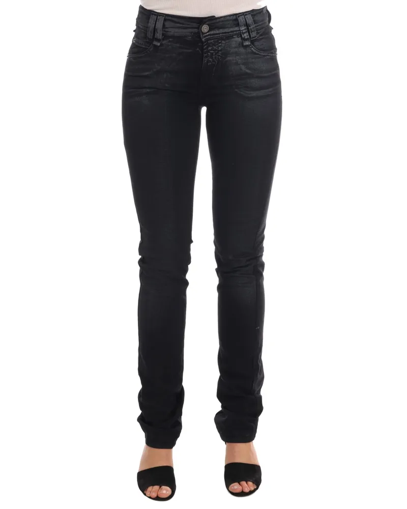 John Galliano John  Jeans Femme - Coton stretch délavé gris - Coupe régulière Schwarz
