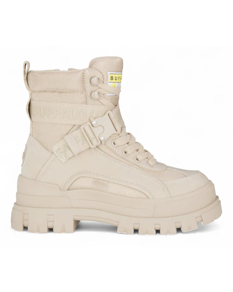 Buffalo Damen Beige Chunky Plateau-Kampfstiefel - ASPHA-COM1 Beige