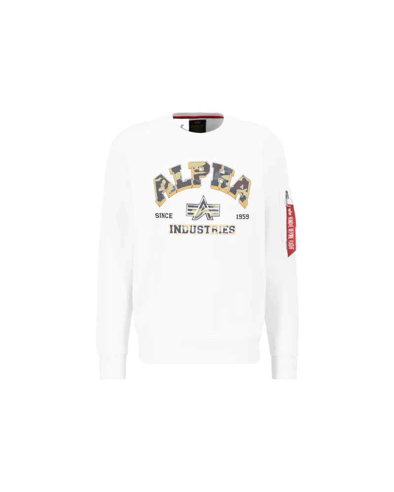 Alpha Industries College Camo Sweatshirt Weiß