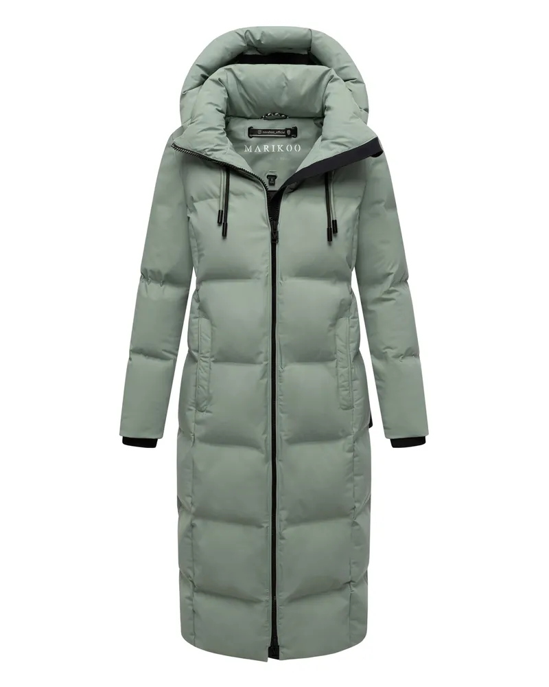 Marikoo Damen Winter Steppmantel Tikoraa mit abnehmbarer Kapuze Grün