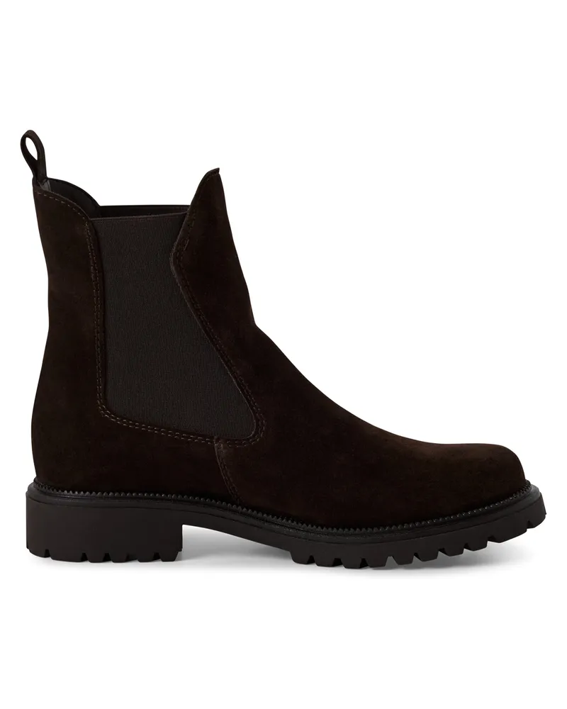 Tamaris Damen Mocca Braun Leder Klassische Hohe Chelsea Stiefeletten Braun