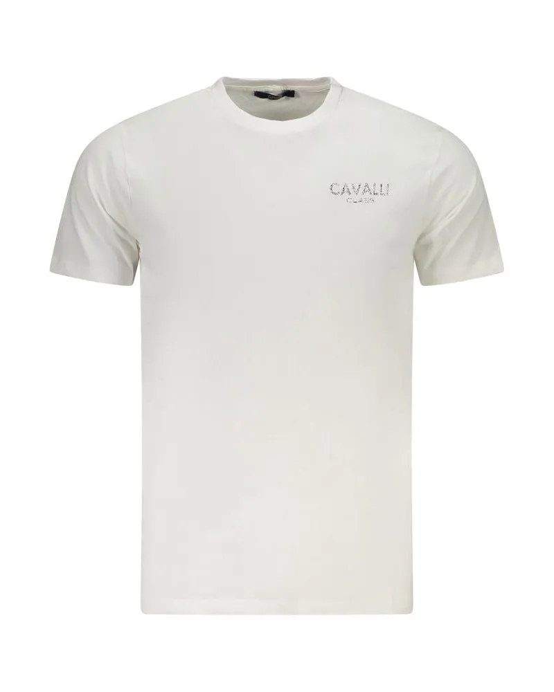 Roberto Cavalli Bianco Baumwoll Herren T-Shirt Weiß
