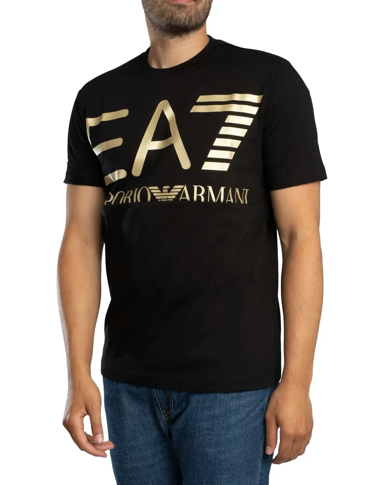 EA7 Mega-Grafik-T-Shirt In Regulärer Passform, Schwarz Schwarz