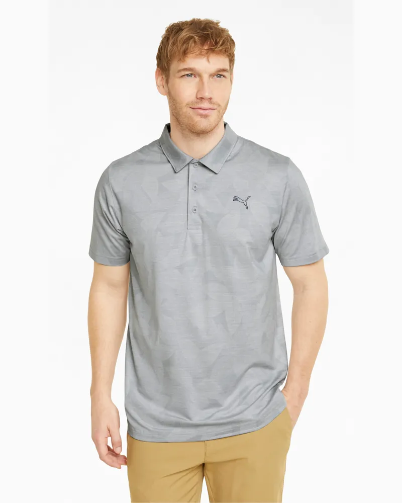 Puma x CloudSpun Blättchen Herren Golfpolo Hemd Grau