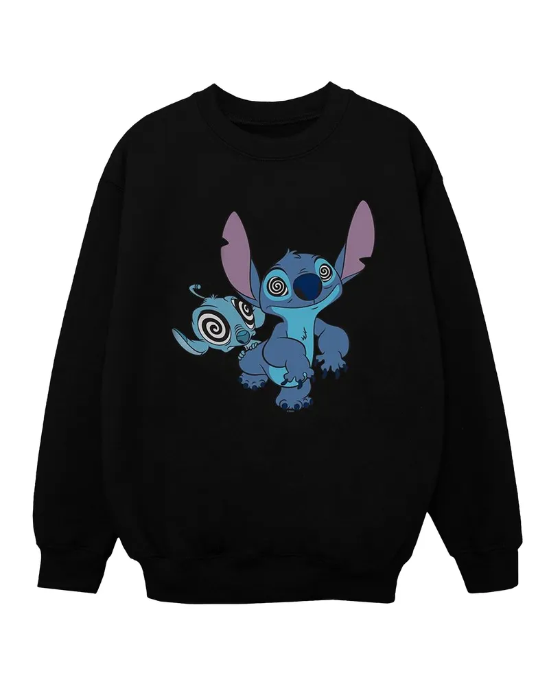 Disney Lilo And Stitch Hypnotized" Sweatshirt für Mädchen (Schwarz Schwarz