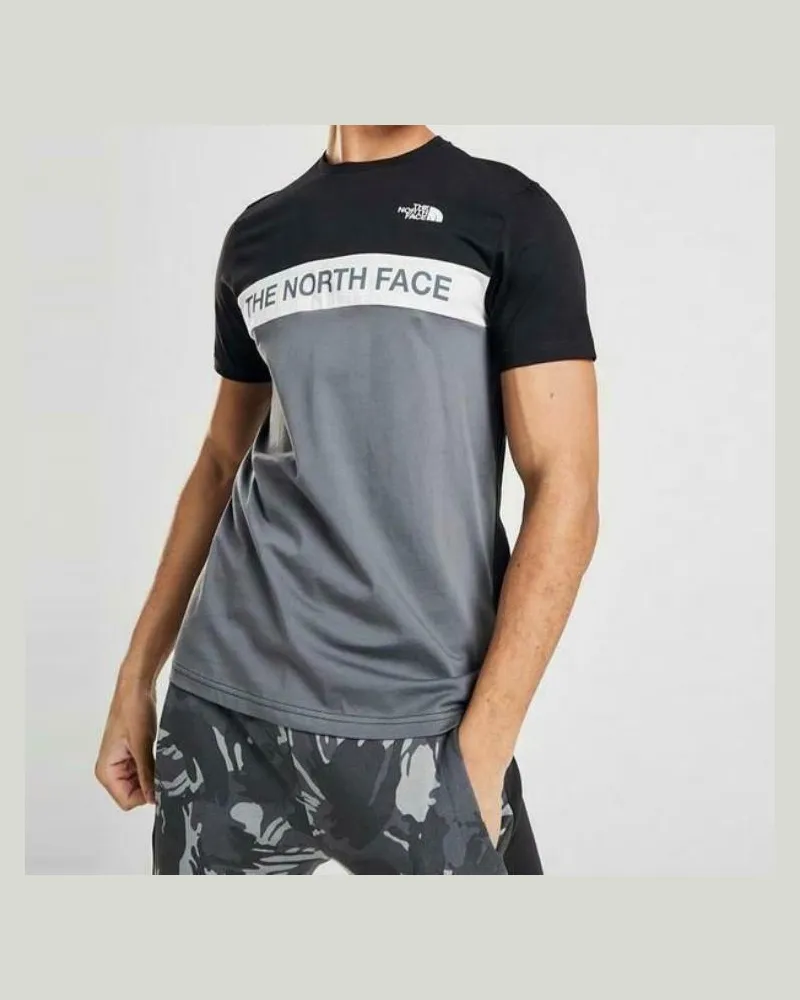 The North Face Mens gewebt Farbe Block T Shirt schwarz Schwarz