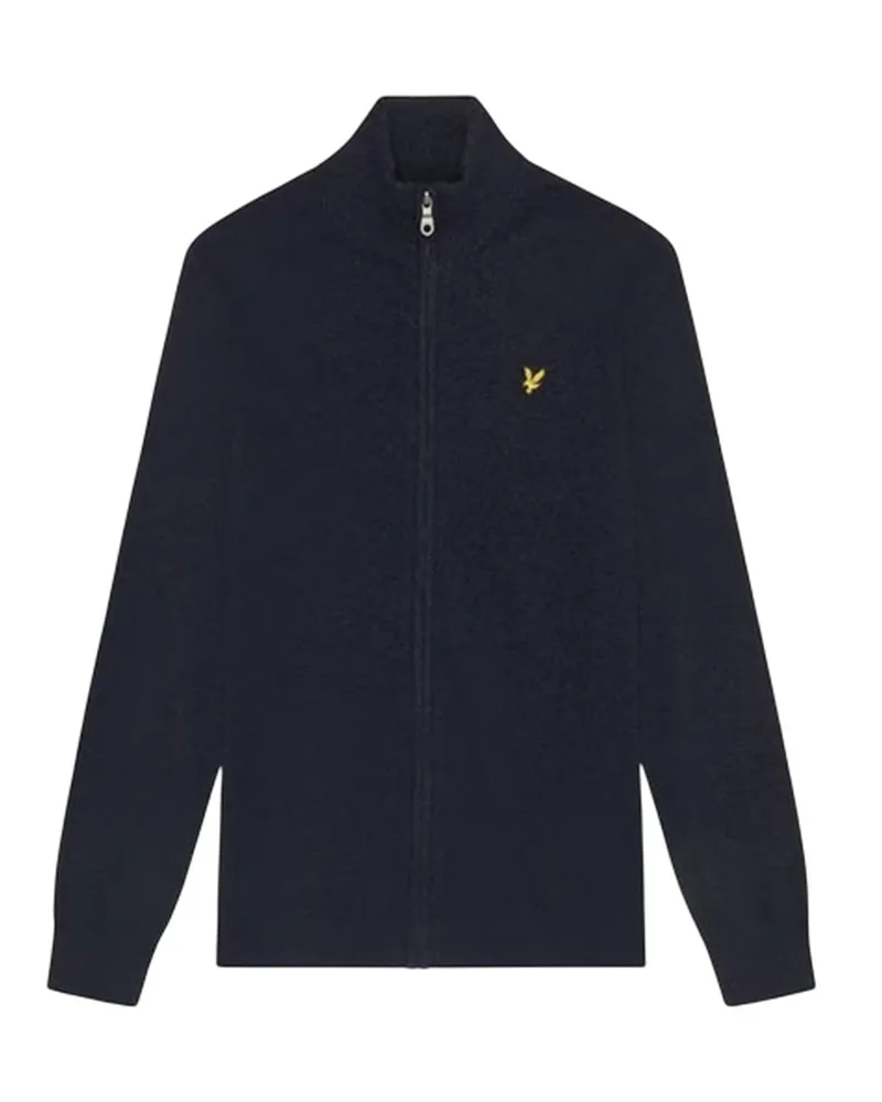 Lyle & Scott Pullover Top für Herren, Reißverschluss, gerippt, Langärmlig (Marineblau Marl Marineblau