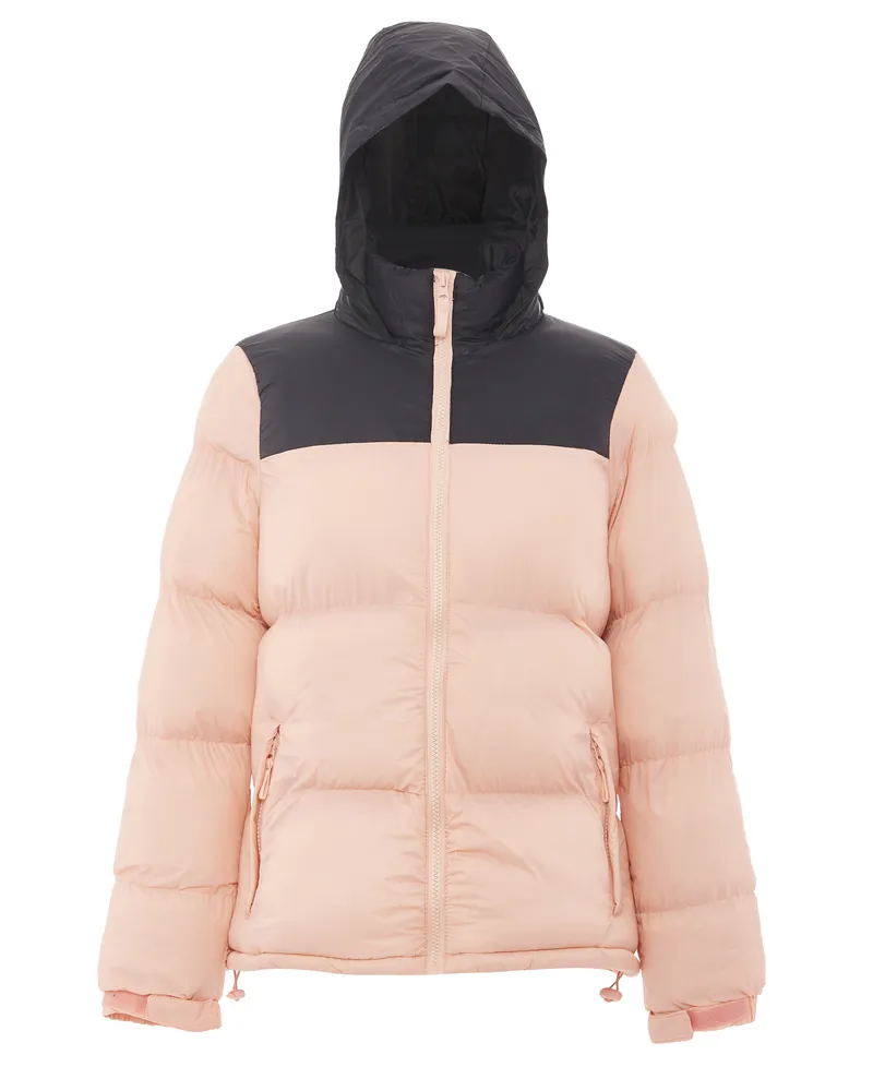 My Mo Wattierte Steppjacke Damen Pfirsich Schwarz Pfirsich